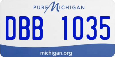 MI license plate DBB1035