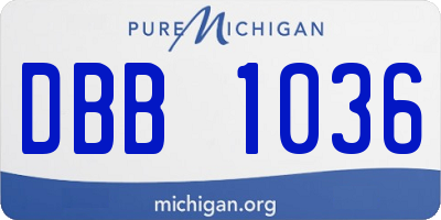 MI license plate DBB1036