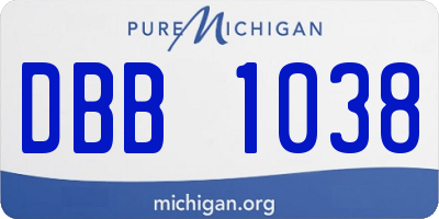 MI license plate DBB1038
