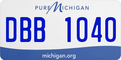 MI license plate DBB1040