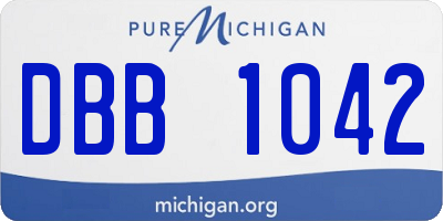 MI license plate DBB1042