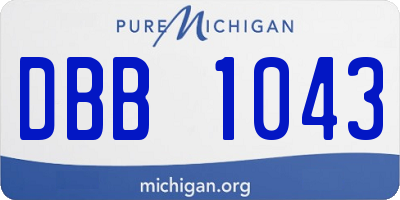 MI license plate DBB1043