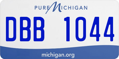 MI license plate DBB1044