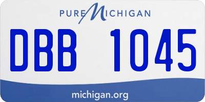 MI license plate DBB1045