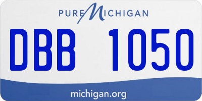 MI license plate DBB1050