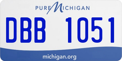 MI license plate DBB1051