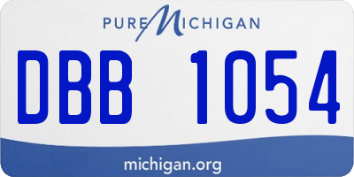 MI license plate DBB1054