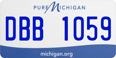MI license plate DBB1059