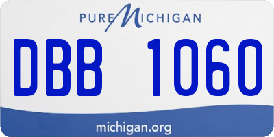 MI license plate DBB1060