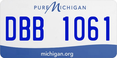MI license plate DBB1061
