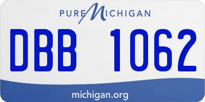 MI license plate DBB1062