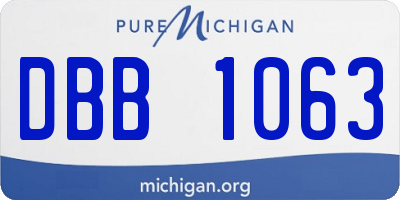 MI license plate DBB1063