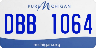 MI license plate DBB1064