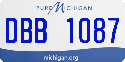 MI license plate DBB1087