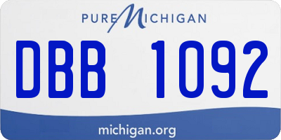 MI license plate DBB1092
