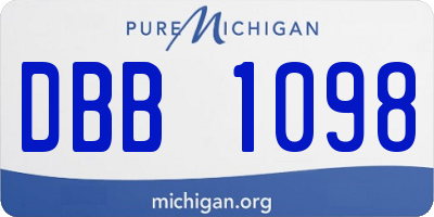 MI license plate DBB1098