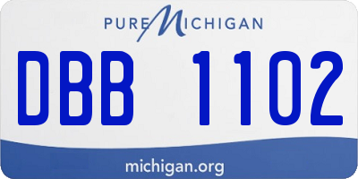 MI license plate DBB1102