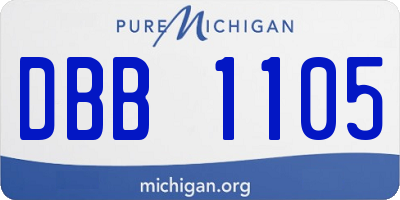 MI license plate DBB1105