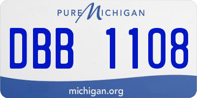 MI license plate DBB1108