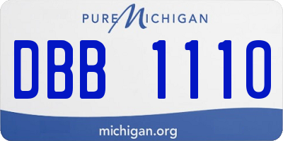 MI license plate DBB1110