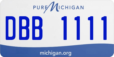 MI license plate DBB1111