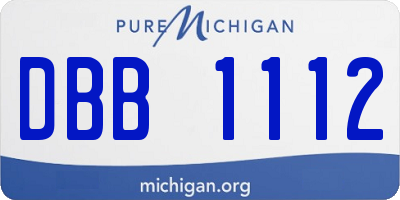 MI license plate DBB1112