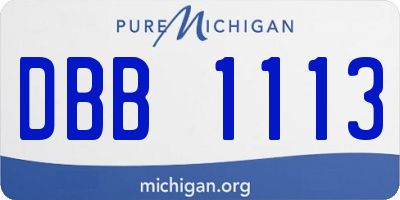MI license plate DBB1113