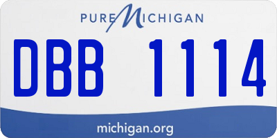 MI license plate DBB1114