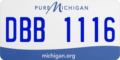 MI license plate DBB1116