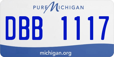 MI license plate DBB1117
