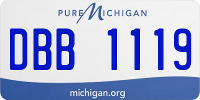 MI license plate DBB1119