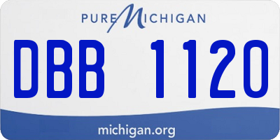 MI license plate DBB1120