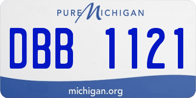 MI license plate DBB1121
