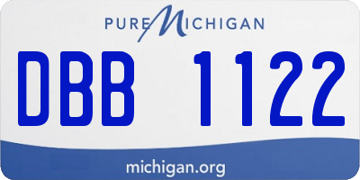 MI license plate DBB1122