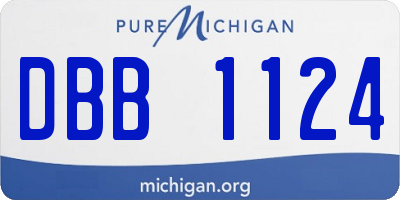 MI license plate DBB1124