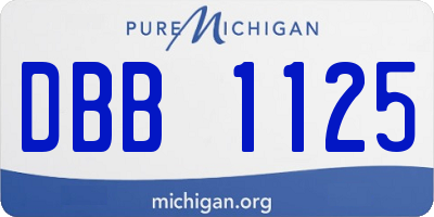 MI license plate DBB1125