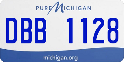 MI license plate DBB1128