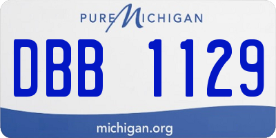 MI license plate DBB1129