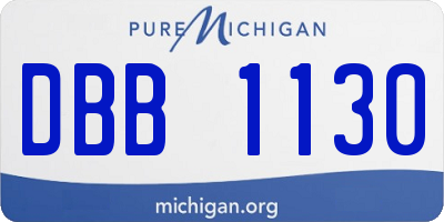 MI license plate DBB1130