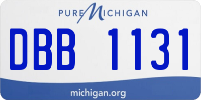 MI license plate DBB1131