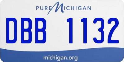 MI license plate DBB1132