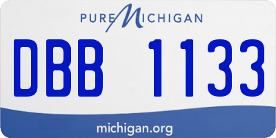 MI license plate DBB1133