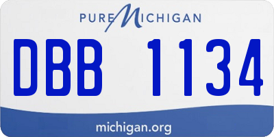 MI license plate DBB1134