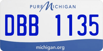 MI license plate DBB1135