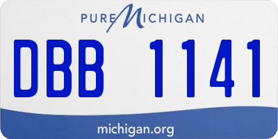 MI license plate DBB1141
