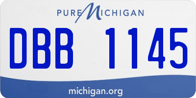 MI license plate DBB1145