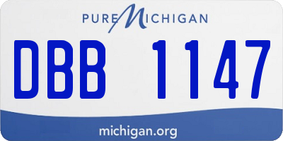 MI license plate DBB1147