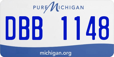 MI license plate DBB1148