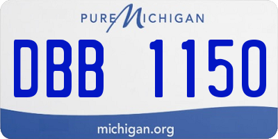 MI license plate DBB1150