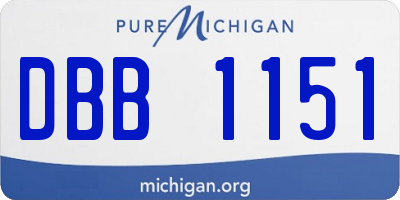 MI license plate DBB1151